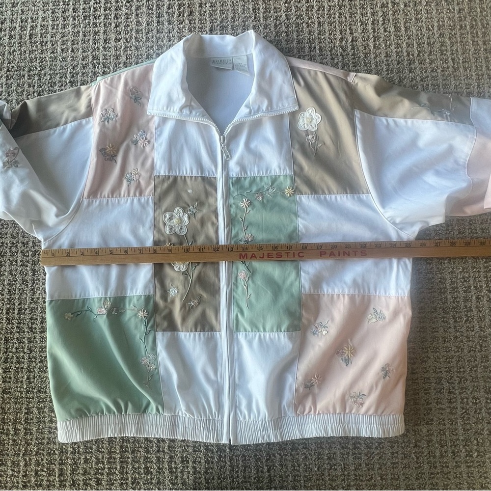 VINTAGE 90’S KORET FRANCISCA PASTEL FLORAL COLORBLOCK JACKET SIZE L NEW - Picture 8 of 14